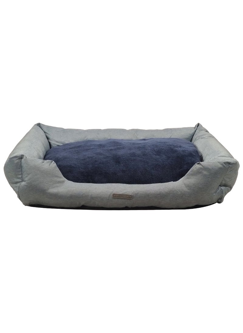 Cozy Pet bed for Indoor Pets, Warm Polyester Nest, Ideal for all size breeds, Dog cushion with Removable Pillow, Anti-slip base, Soft edges, and Breathable 90 cm (Grey)