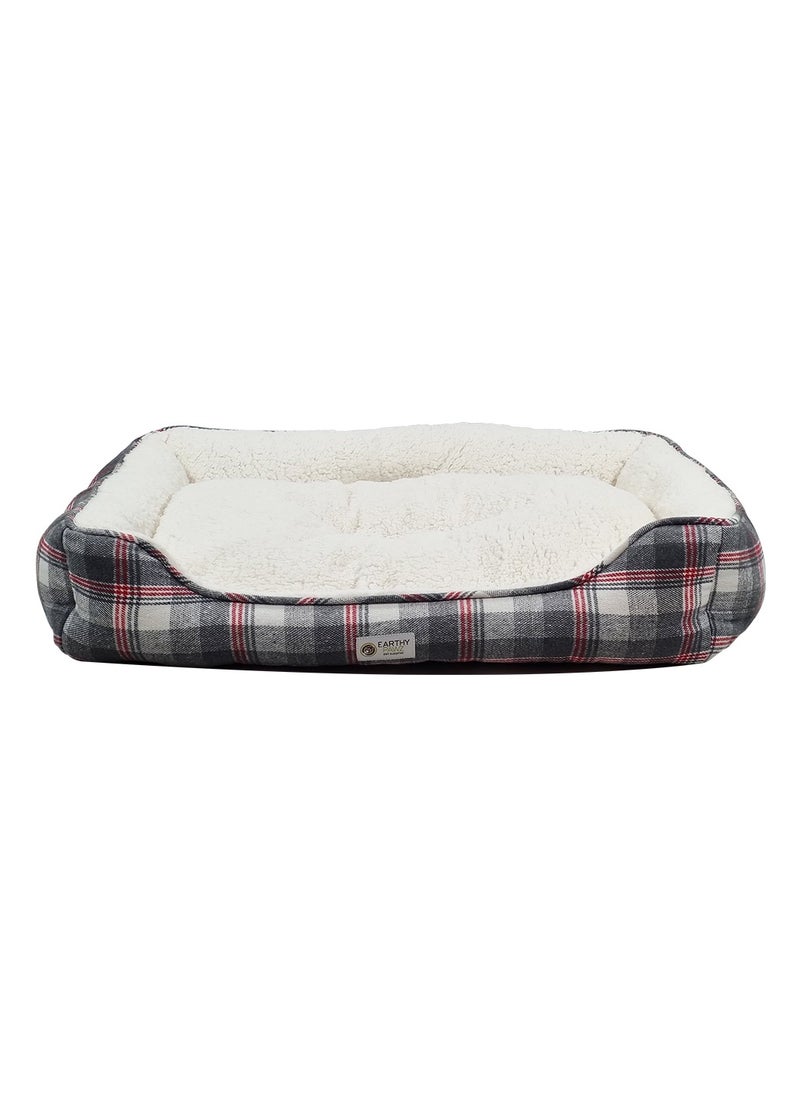 Pet bed for small to large pets, Plush material and Self-warming bed, Dog bed with Hand-washable,  Anti-slip base and Soft edges, Tear-proof, and Durable Bed, 75 cm (Brown)