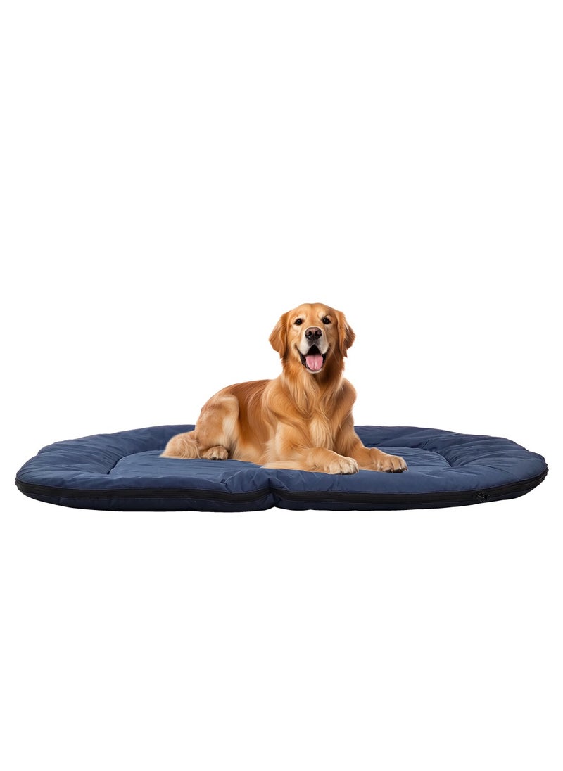 Water-proof dog bed with Removable cover and Anti-slip bottom, Durable sleeping dog bed for medium to large-sized dogs, Ideal for indoor & outdoor use, Easy to clean 110 cm (Blue)