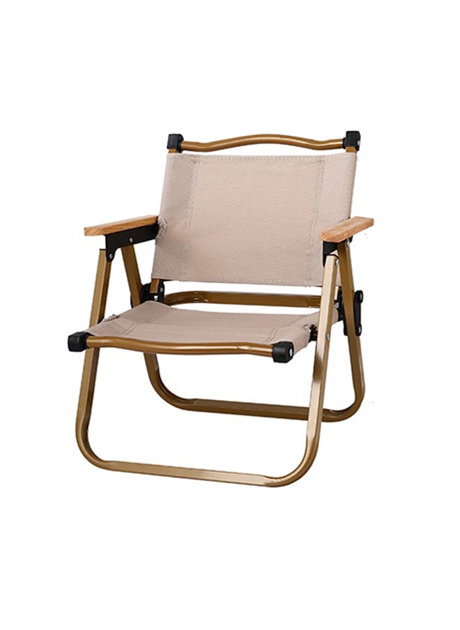 Outdoor Folding Chair, Aluminum Alloy Chair Portable Picnic Car Folding Chair (Children's Yellow Tube Khaki)