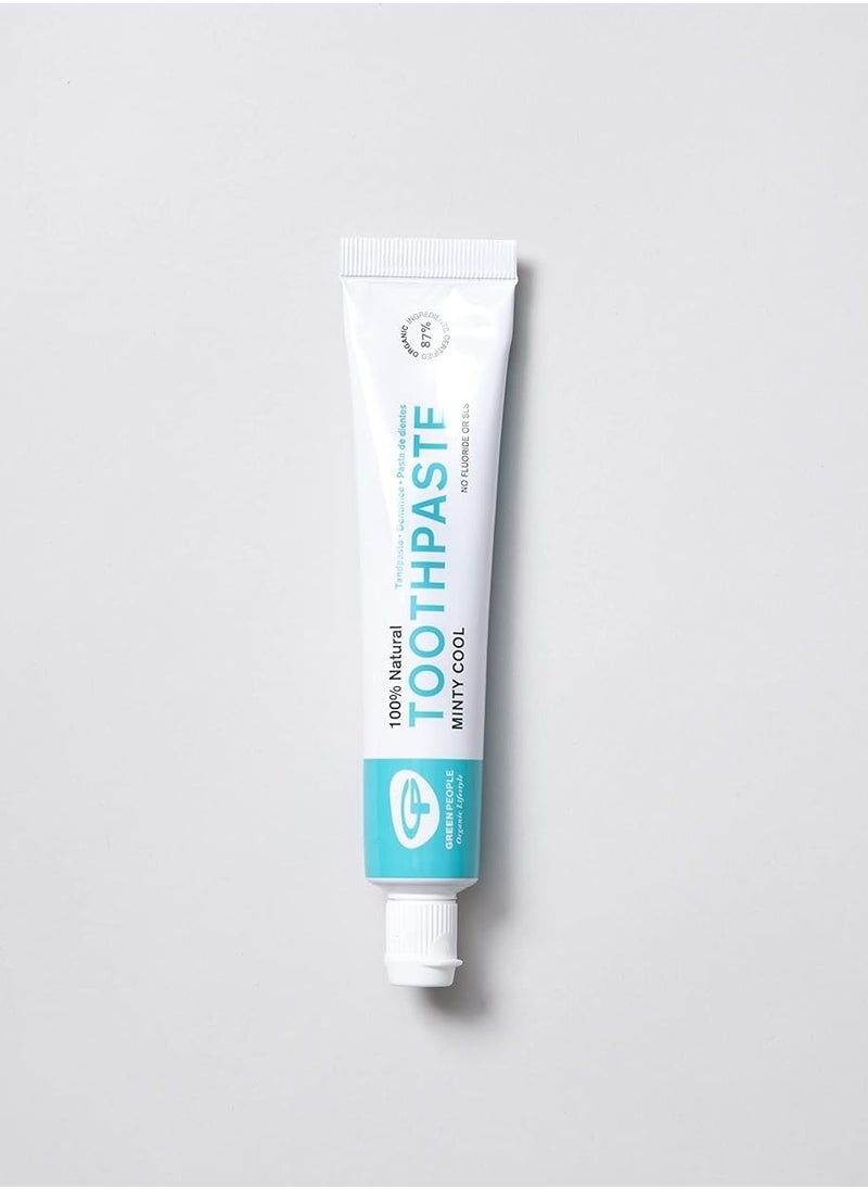 Minty Cool Toothpaste 50ml 100 percent Natural Mint Toothpaste for Adults Certified Organic Dental Care Fluoride free and SLS free Toothpaste for Sensitive Gums Vegan and Cruelty Free