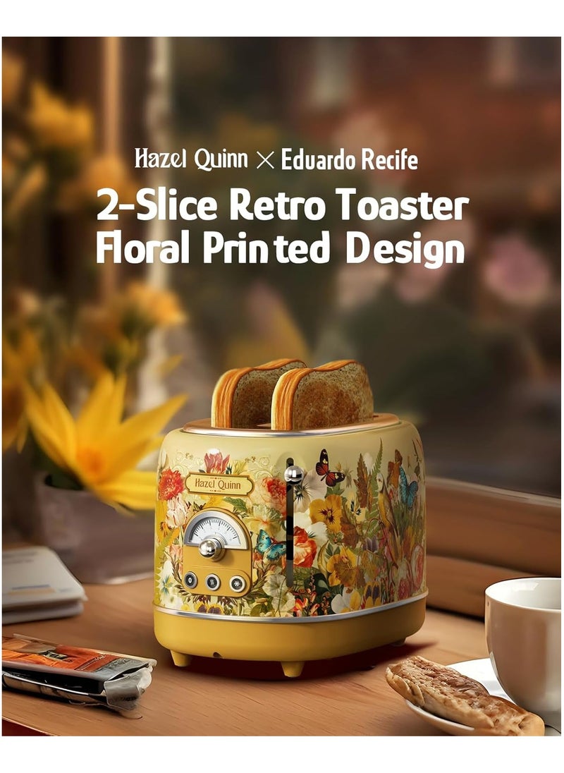 x Eduardo Recife Retro 2-Slice Toaster with 6 Browning Levels & Wide Slots