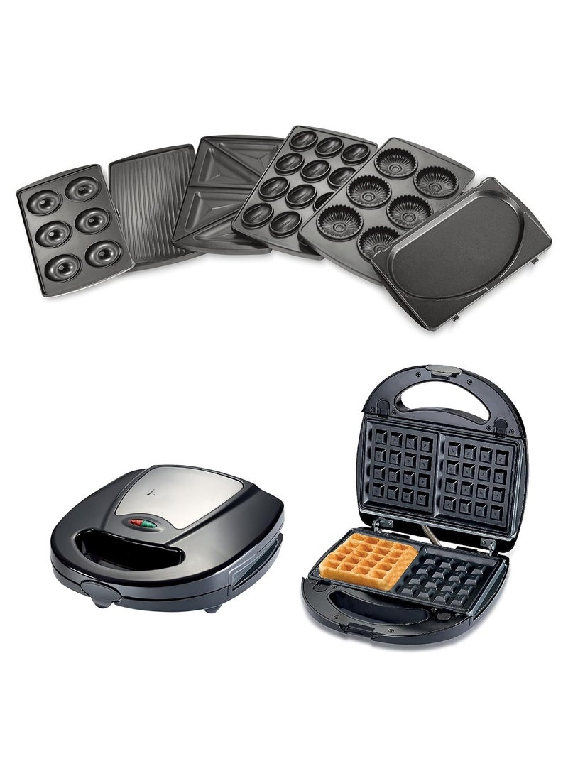 7-in-1 Multi Snack Maker Detachable Sandwich, Grill, Donut, Waffle,