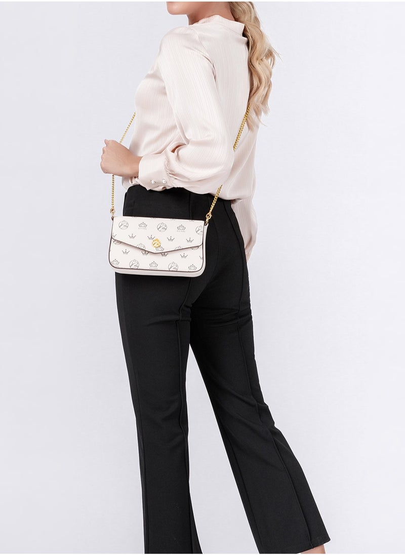 2PCS Chic Women Leather Shoulder Bag Set for Ladies Mini Crossbody Bag with adjustable Gold Chain Strap, Perfect Gift for Her, Vintage & Modern Style