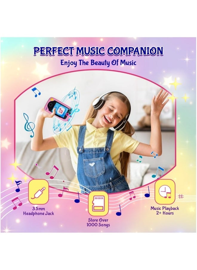 Kids Smart Phone Toys for Girls Ages 3-8 Toddler Play Travel Toys with Dual Camera Educational Learning Games Puzzles MP3 Music Player Birthday Gifts for Kids Girls 3 4 5 6 7 8 Year Old