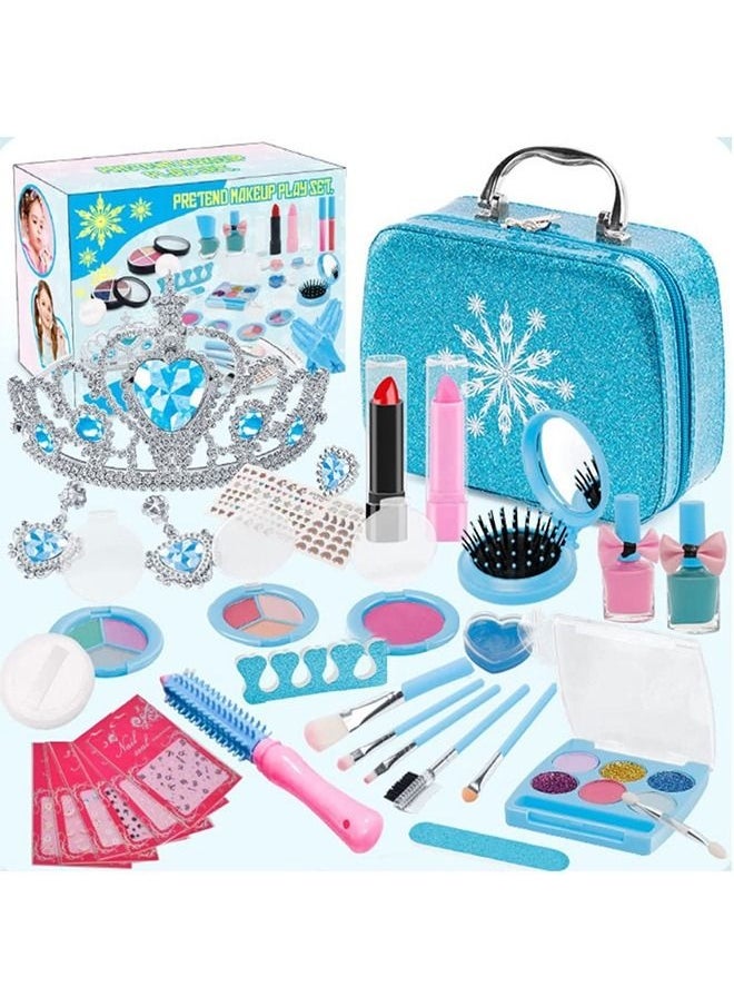 32PCS Kids Makeup Kit, Real Kids Makeup Set Washable Makeup Toys for Girls with Portable Makeup Box Including Lipstick, Eye Shadows and So On, Girls Toys for Girls Aged 5 6 7+ Year Old