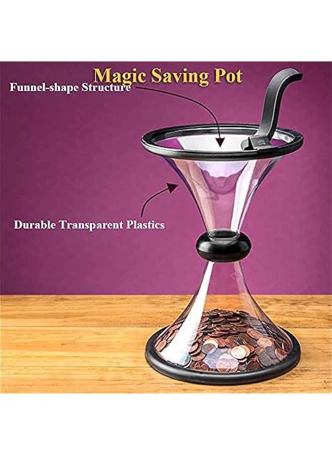 Vortex Money Bank, Creative Defy Gravity gy Bank Funnel Shape Coin Bank Spiral Twirl Circling Saving Pot