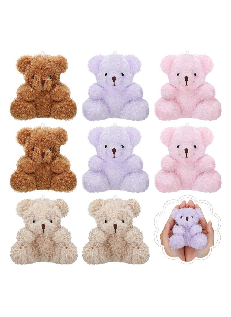 Plush Teddy Bear Pendant, Mini Plush Animal Soft Bear Doll Toys for Keychain Bag DIY Decorations, Birthday Wedding Graduation Gifts, Gift Box Filled Party Decorations 8pcs