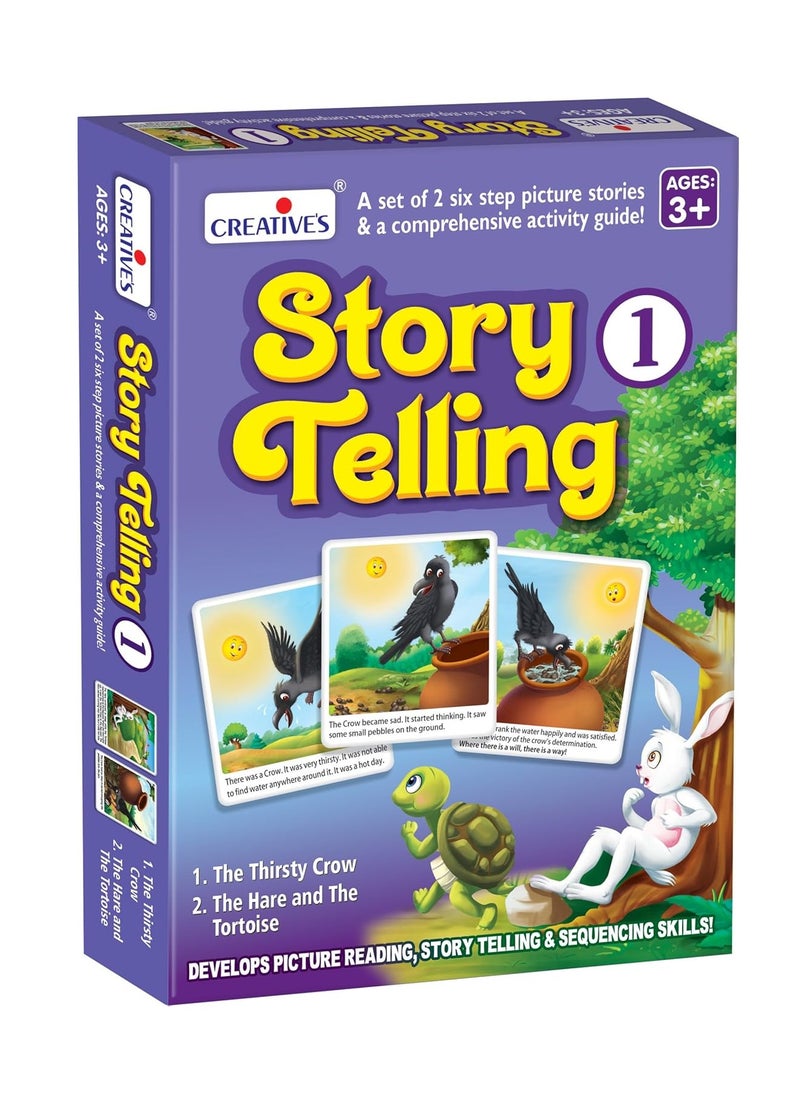 Creative's Story Telling-1 |Story Telling Sequence Cards |Learning & Educational |Story Telling Picture Series |Pre-school Story Telling Game |The Thirsty Crow & The Hare and The Tortoise |Ages 3 & Up