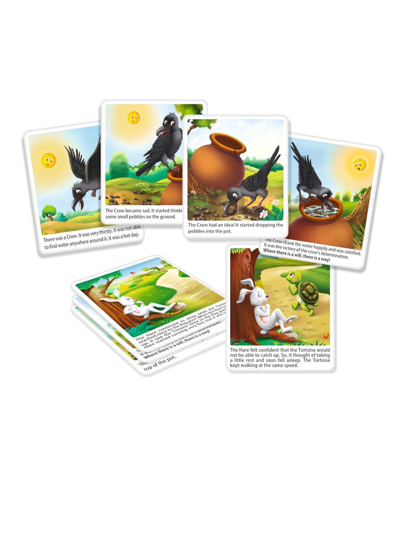 Creative's Story Telling-1 |Story Telling Sequence Cards |Learning & Educational |Story Telling Picture Series |Pre-school Story Telling Game |The Thirsty Crow & The Hare and The Tortoise |Ages 3 & Up