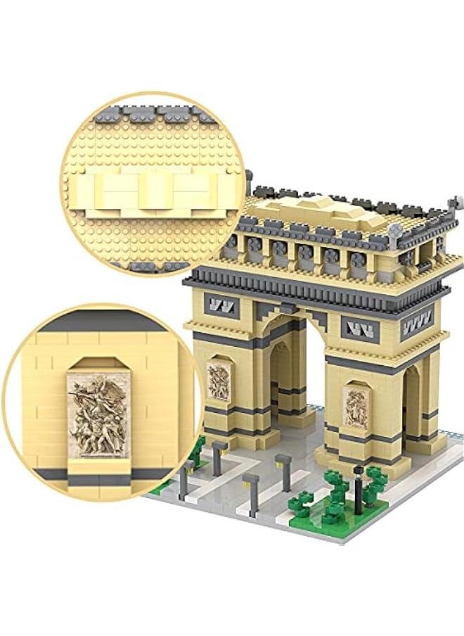 Architecture Arc De Triomphe Micro Building Blocks Set (2020 Pieces) Famous Architecture Model Toys Gifts for Kid and Adult