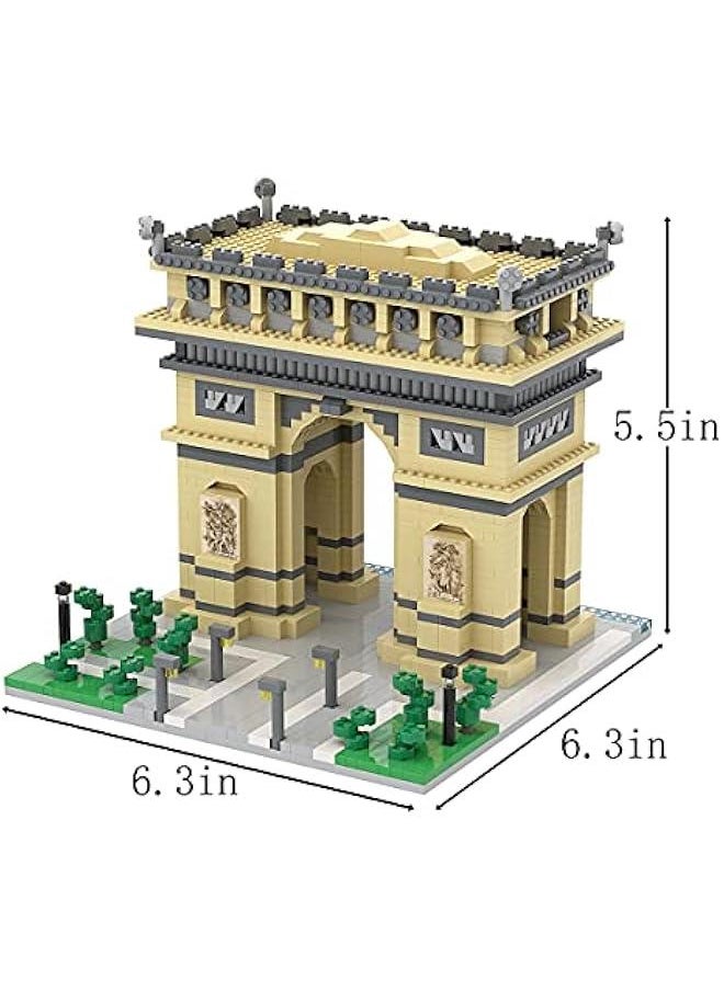 Architecture Arc De Triomphe Micro Building Blocks Set (2020 Pieces) Famous Architecture Model Toys Gifts for Kid and Adult