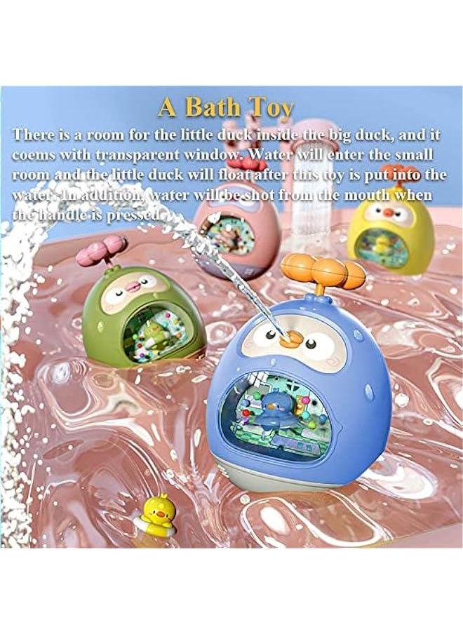 Multifunctional Tumbler Toy for Kids, Amphibious Tumbler Bathtub Tumbler Duck Bath Toy Tumbler Water Toy Duckling Tub Toy with Spray Water & Rattle Function (Pink)