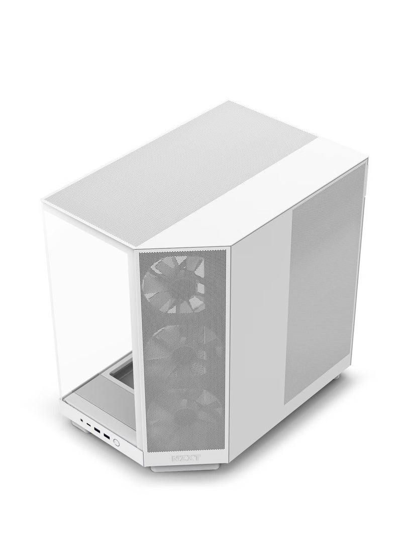 H6 Flow RGB CC-H61FW-R1 Compact Dual-Chamber Mid-Tower Airflow Case Includes 3 x 120mm RGB Fans Panoramic Glass Panels High-Performance Airflow Panels Cable Management White