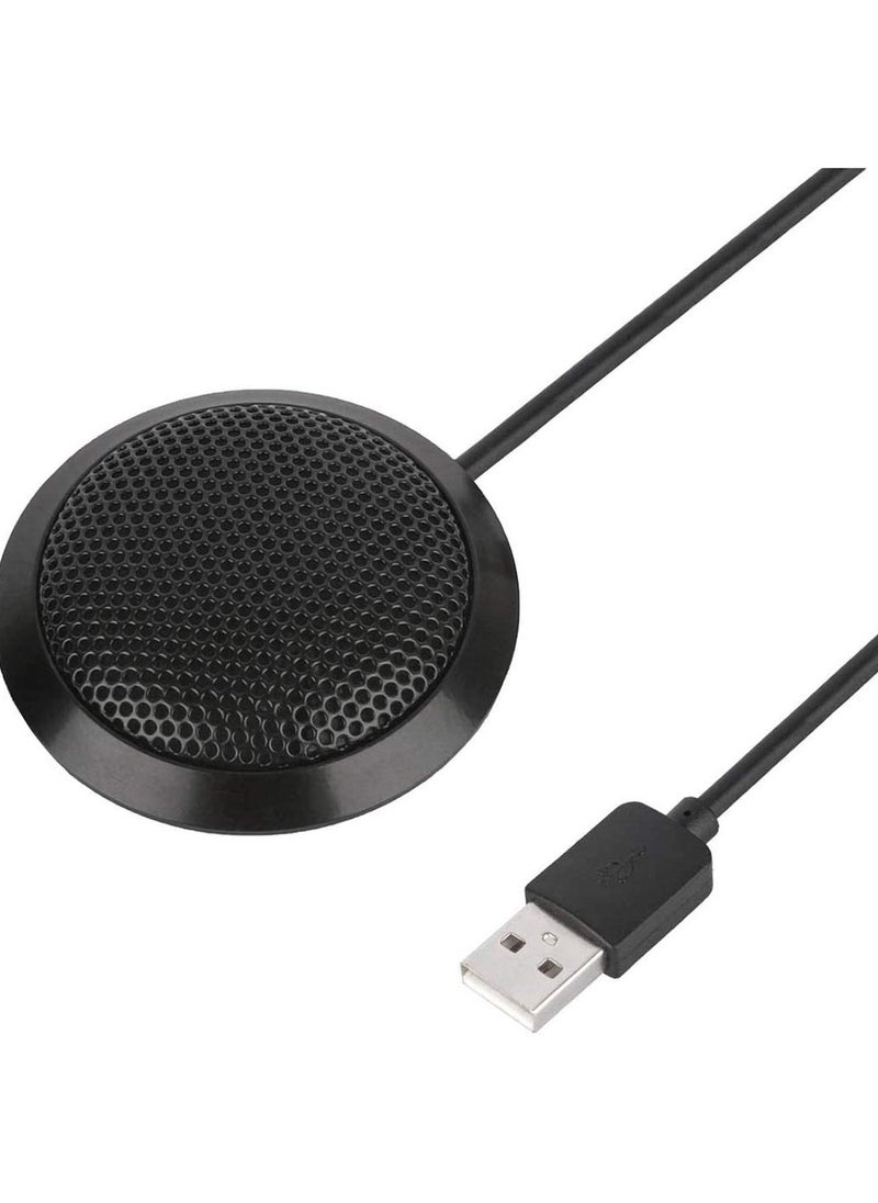 Conference Microphone - Portable USB Computer Mic, 360° Omnidirectional Stereo PC Microphone for/Desktop/Laptop/Tablet, for Skype, Recording, VoIP Calls, Video Conference, Games(1.5m /5ft)