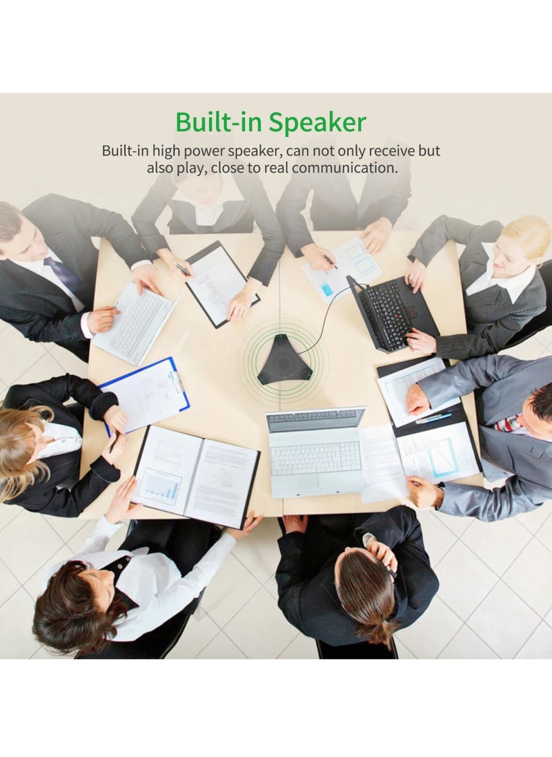 USB Speakerphone, 360 Degree Omni Directional Microphone, Easy To Use Portable Conference Microphone, Intelligent Noise Reduction Speaker For Calls Skype Meeting Chatting, (1pc, Black)