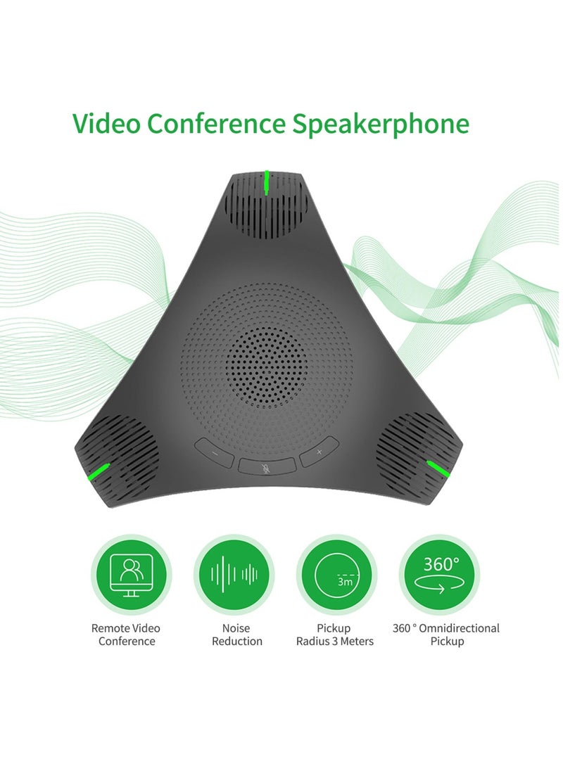 USB Speakerphone, 360 Degree Omni Directional Microphone, Easy To Use Portable Conference Microphone, Intelligent Noise Reduction Speaker For Calls Skype Meeting Chatting, (1pc, Black)
