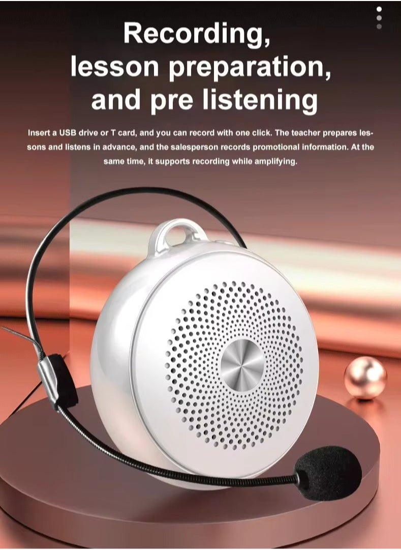 Mini Portable Megaphone, Wireless Multifunctional High Power Voice Amplifier, Compact And Lightweight Personal Display Speaker With Microphone For Teachers Speech, (1pc, Black)