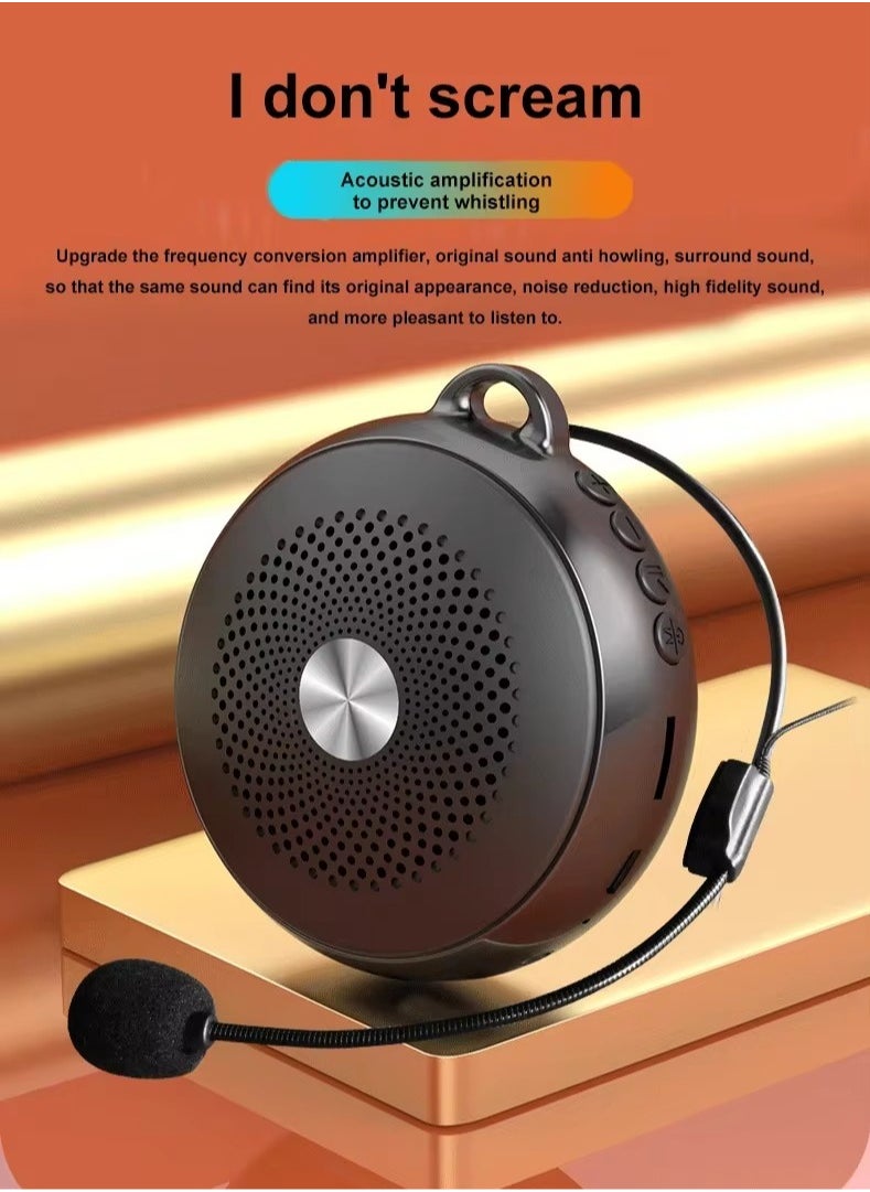 Mini Portable Megaphone, Wireless Multifunctional High Power Voice Amplifier, Compact And Lightweight Personal Display Speaker With Microphone For Teachers Speech, (1pc, Black)