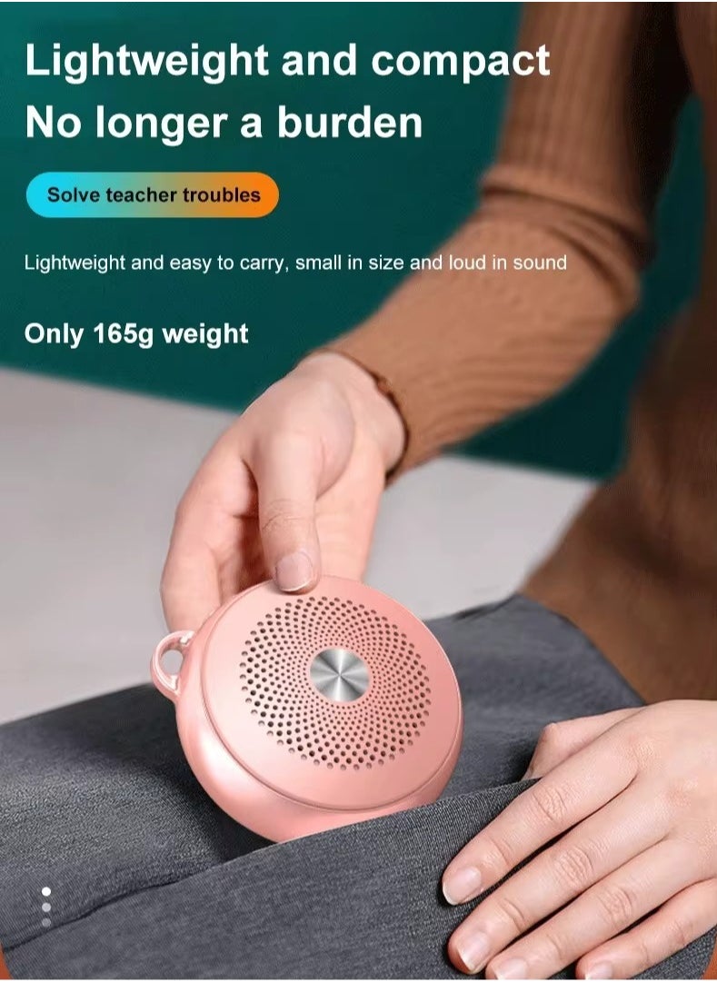 Mini Portable Megaphone, Wireless Multifunctional High Power Voice Amplifier, Compact And Lightweight Personal Display Speaker With Microphone For Teachers Speech, (1pc, Pink)