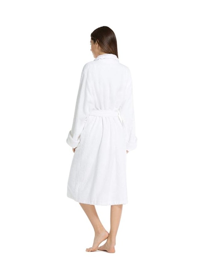 Hooded Terry Cotton Bathrobe White