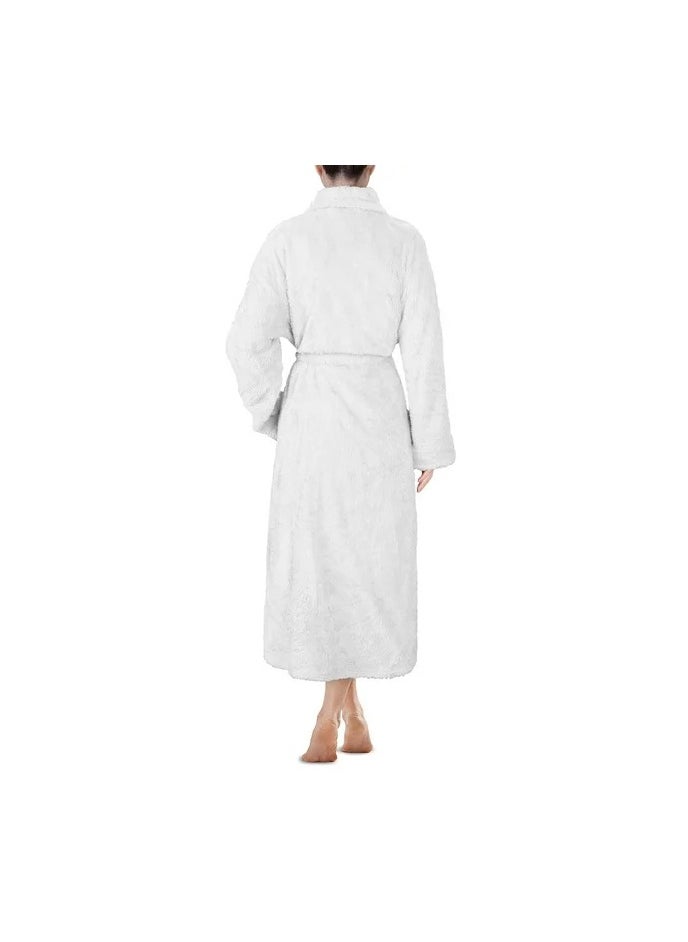 Hooded Terry Cotton Bathrobe White