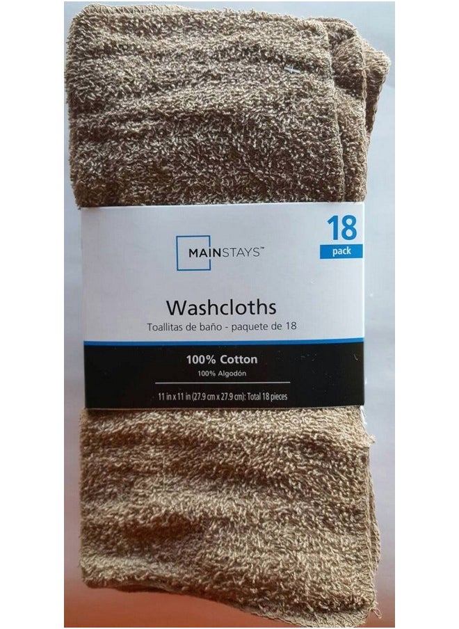 S 18 Pack Assorted Cotton Terry Thin Washcloths Rags (Bwwgb)