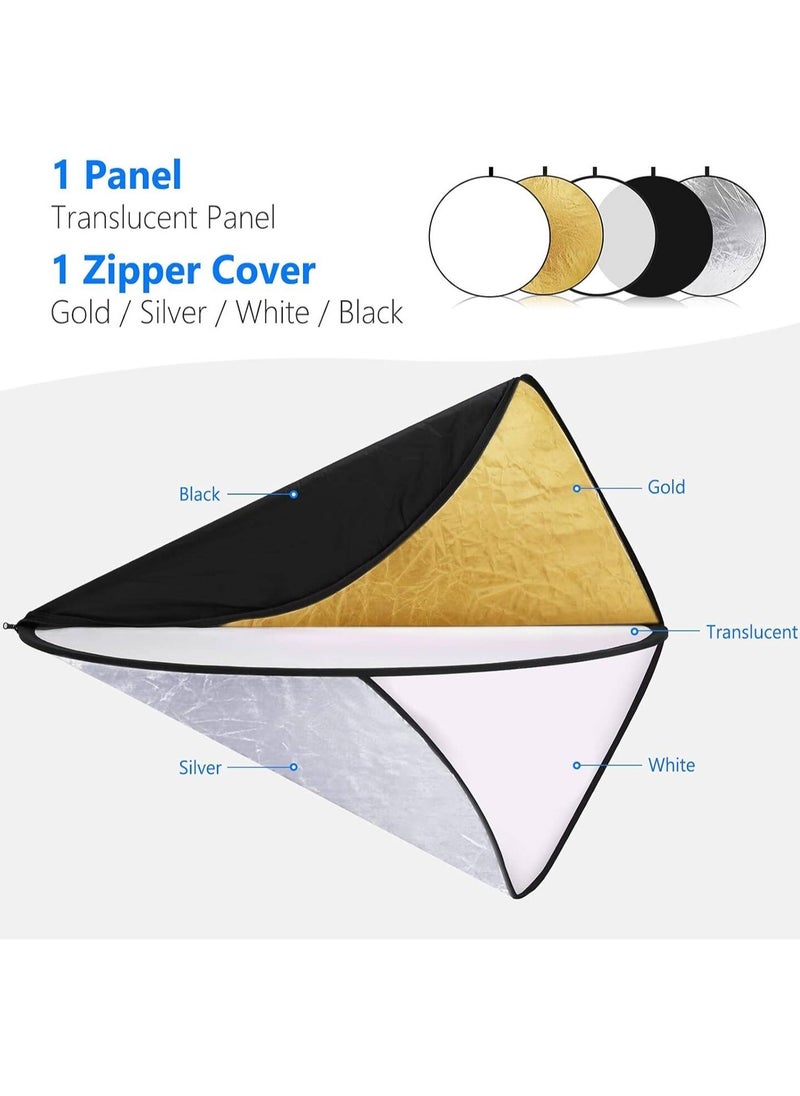 Neewer 5-in-1 Collapsible Multi-Disc Light Reflector (43