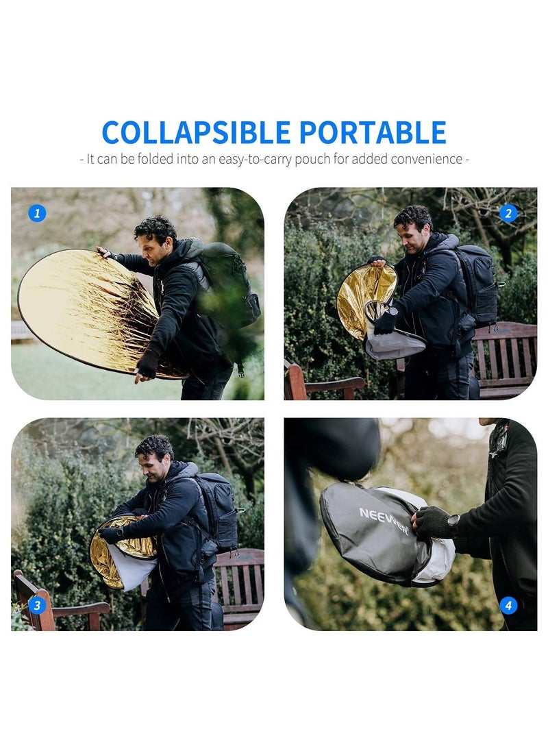 Neewer 5-in-1 Collapsible Multi-Disc Light Reflector (43