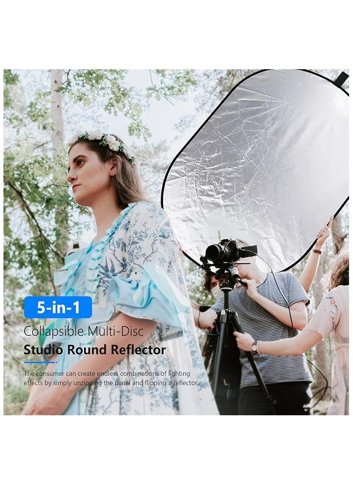 Neewer 5-in-1 professional, foldable, multi, disc, oval light reflector, 80 cm x 120 cm, 31 inches x 47 inches