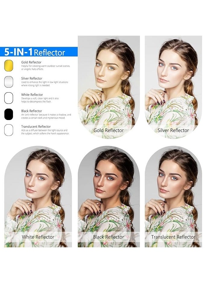 Neewer 5-in-1 professional, foldable, multi, disc, oval light reflector, 80 cm x 120 cm, 31 inches x 47 inches