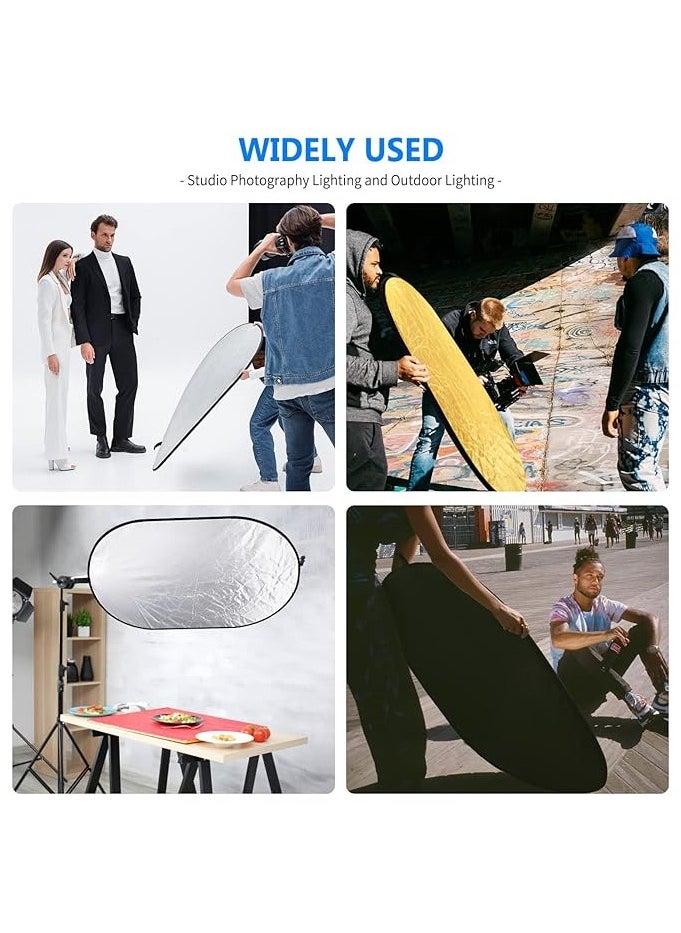 Neewer 5-in-1 professional, foldable, multi, disc, oval light reflector, 80 cm x 120 cm, 31 inches x 47 inches