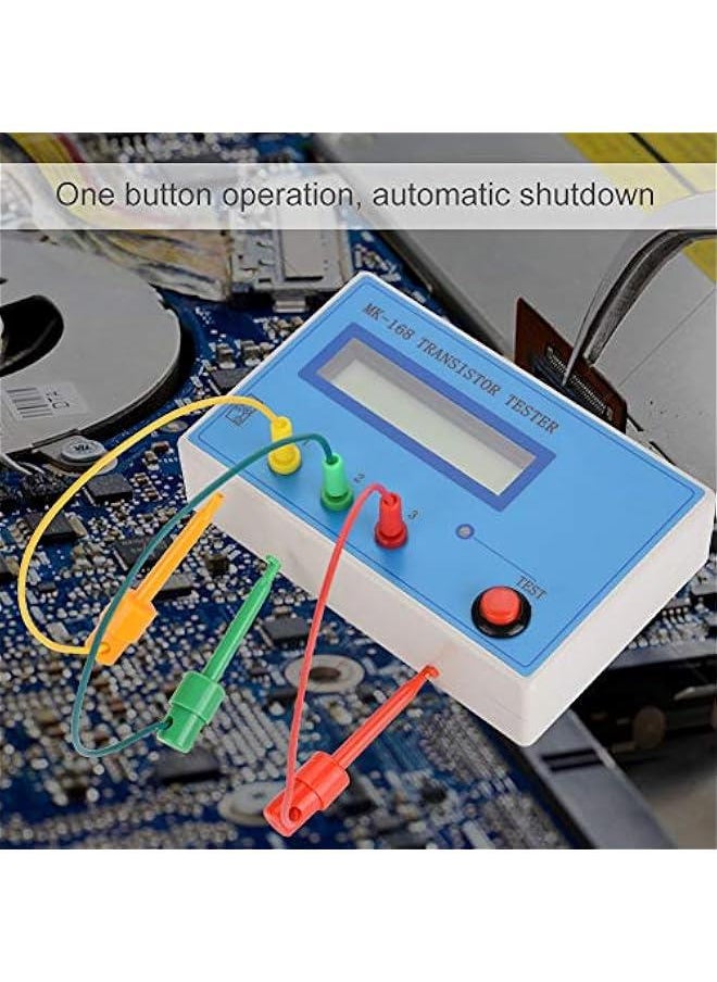 Transistor Tester, MK-168 8MHz External Crystal Multifunction High Accuracy Diode Triode Capacitance Tester RLC NPN PNP MOS Meter with Automatically Detect