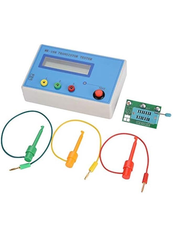 Transistor Tester, MK-168 8MHz External Crystal Multifunction High Accuracy Diode Triode Capacitance Tester RLC NPN PNP MOS Meter with Automatically Detect