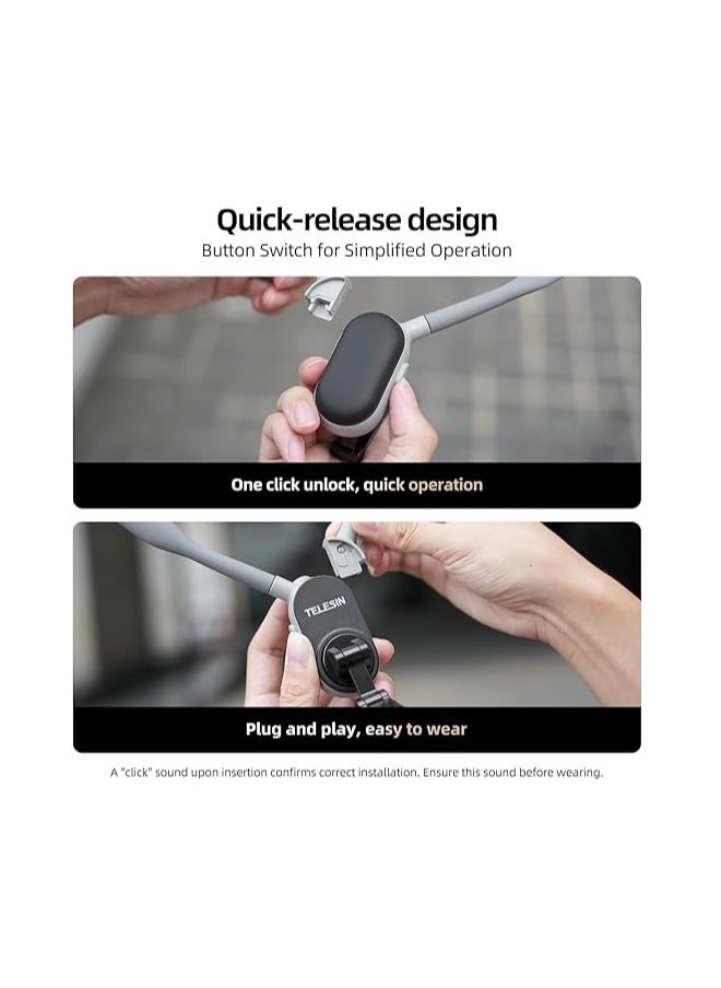 TELESIN Magnetic Neck POV Mount for Mobile Phone | MagSafe Compatible Cell Phone Neck Holder Vlog Selfie Mount Hand Free Chest Stand