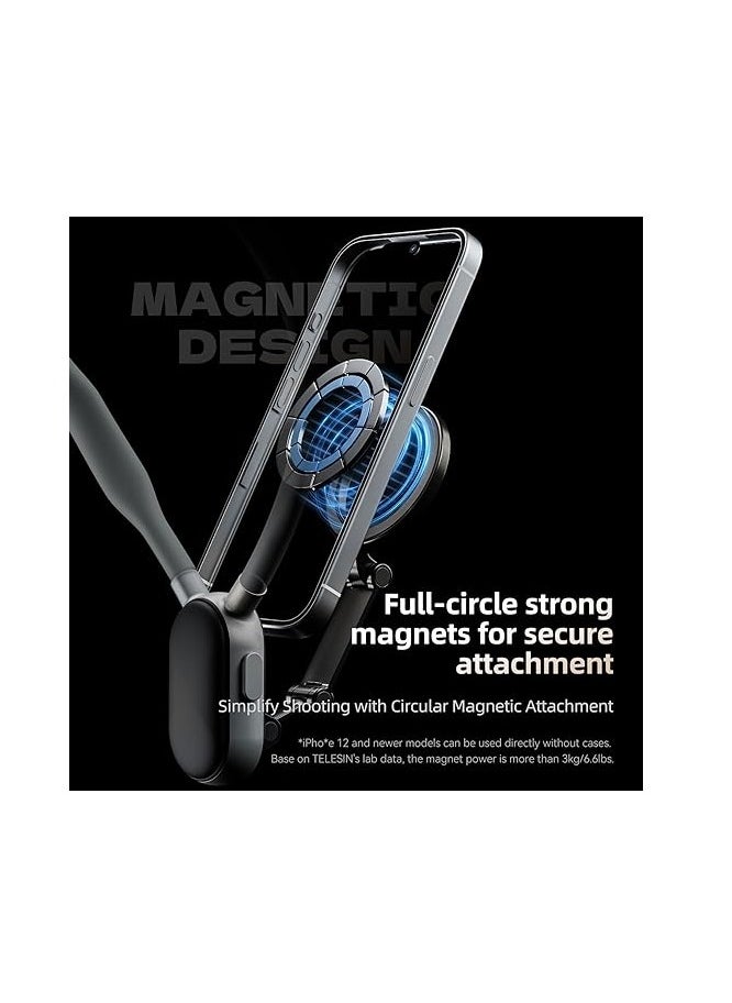 TELESIN Magnetic Neck POV Mount for Mobile Phone | MagSafe Compatible Cell Phone Neck Holder Vlog Selfie Mount Hand Free Chest Stand