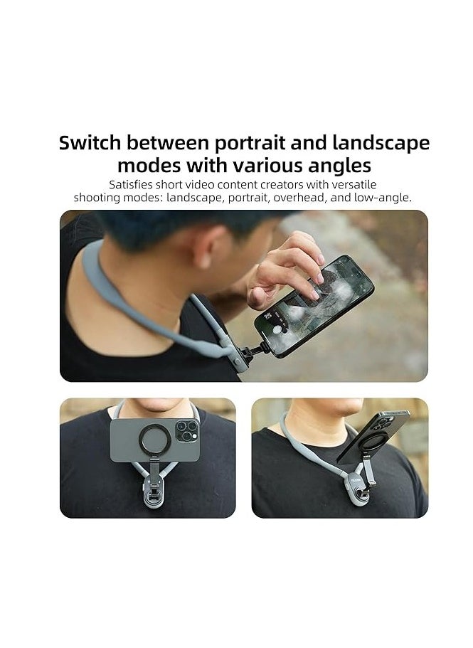 TELESIN Magnetic Neck POV Mount for Mobile Phone | MagSafe Compatible Cell Phone Neck Holder Vlog Selfie Mount Hand Free Chest Stand