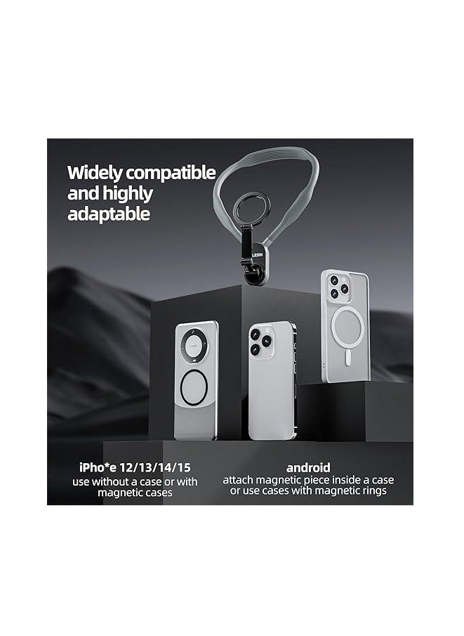 TELESIN Magnetic Neck POV Mount for Mobile Phone | MagSafe Compatible Cell Phone Neck Holder Vlog Selfie Mount Hand Free Chest Stand