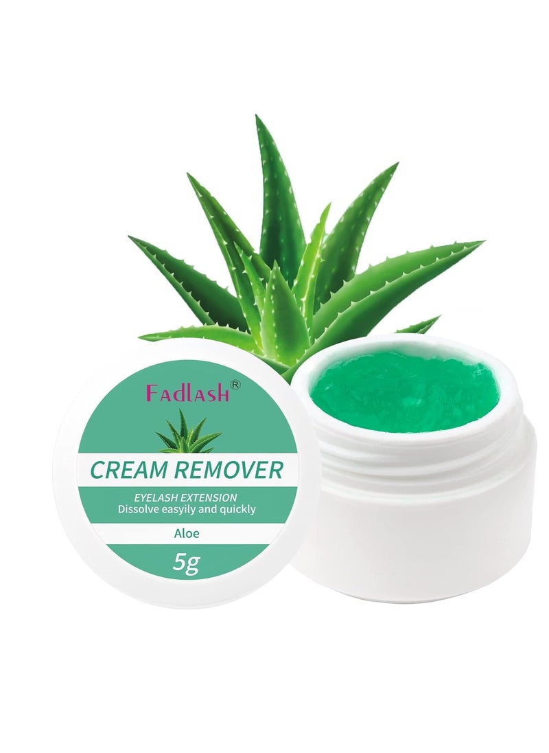 Lash Remover for Professional Eyelash Extensions Dissolves Powerful Cream Lash Remover Low Irritation Lash Extension Remover Eyelash Glue Remover for Salon 5g (Aloe)