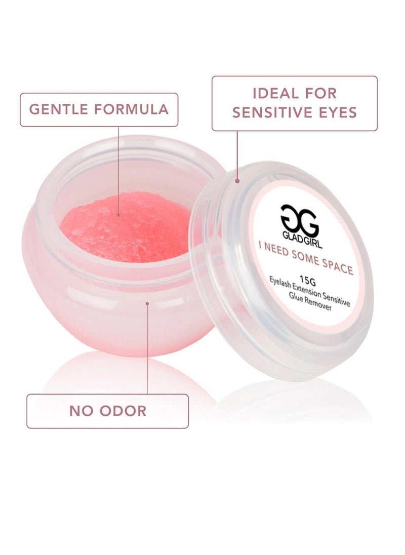 GladGirl False Eyelash Extensions Cream Glue Remover - Gentle 15g | Low Irritation Cream for Sensitive Skin