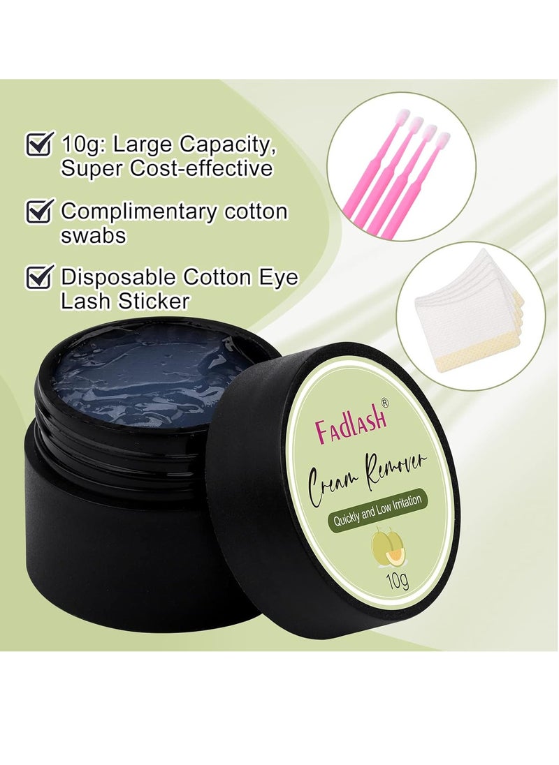 Eyelash Extension Remover 10g Cream Lash Extension Remover Dissolves Powerful Eyelash Glue Remover Low Irritation eyelash remover for lash extensions Lash Glue Remover for Sensitive Skin(Hami Melon)