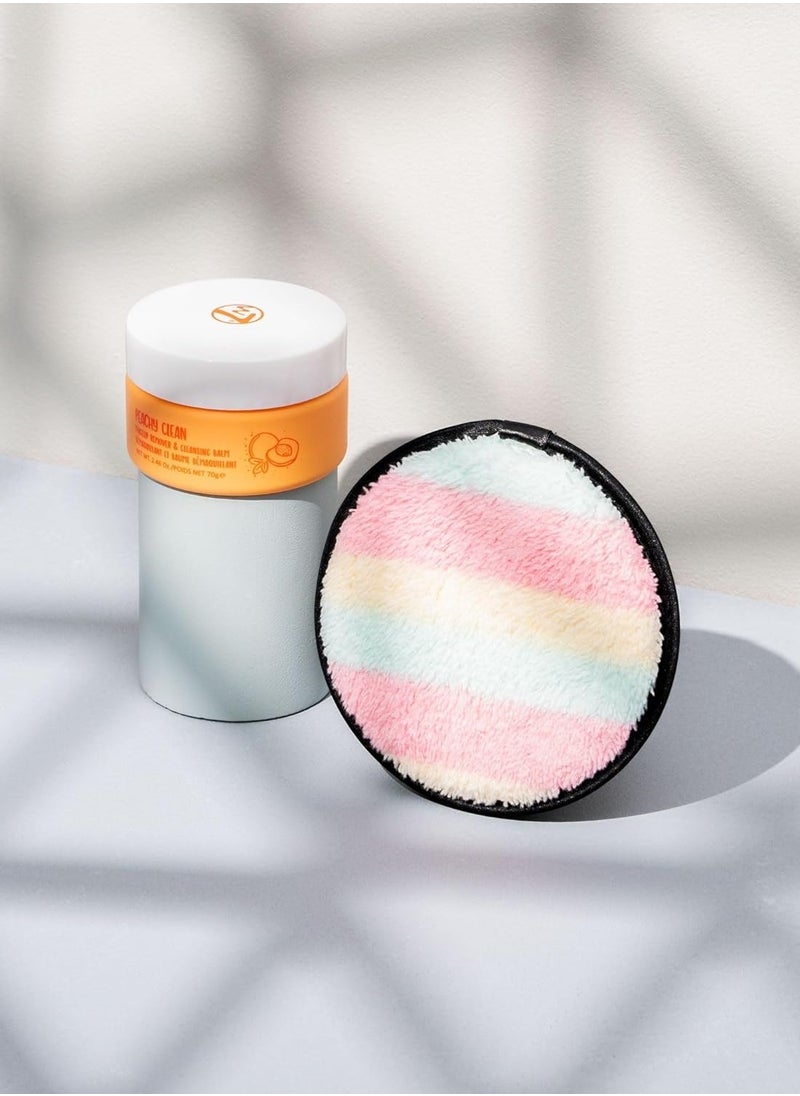 W7 Peachy Clean Makeup Cleansing Balm & Makeup Remover Cookie Disc Duo - Gently Removes Makeup