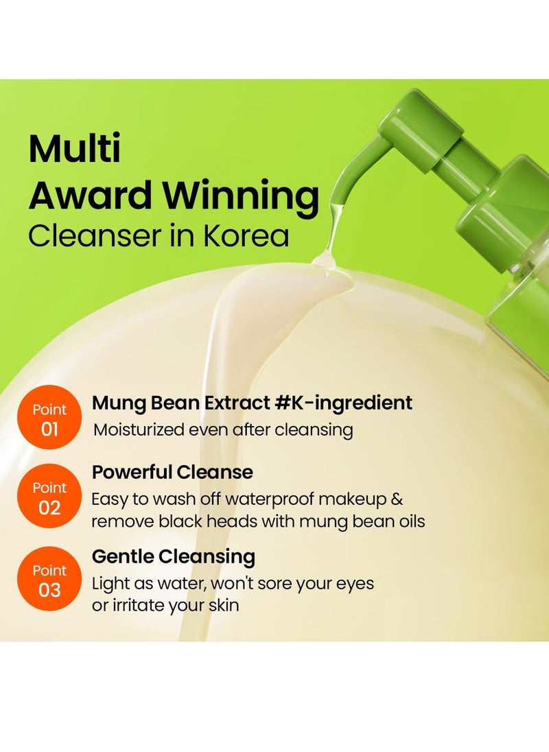 beplain Greenful Vegan Cleansing Oil 6.76 oz | Natural deep cleansing oil for Sensitive & Dry skin | Stubborn Makeup Remover | Gentle pore cleanser | Korean Cleansing Oil | k-beauty