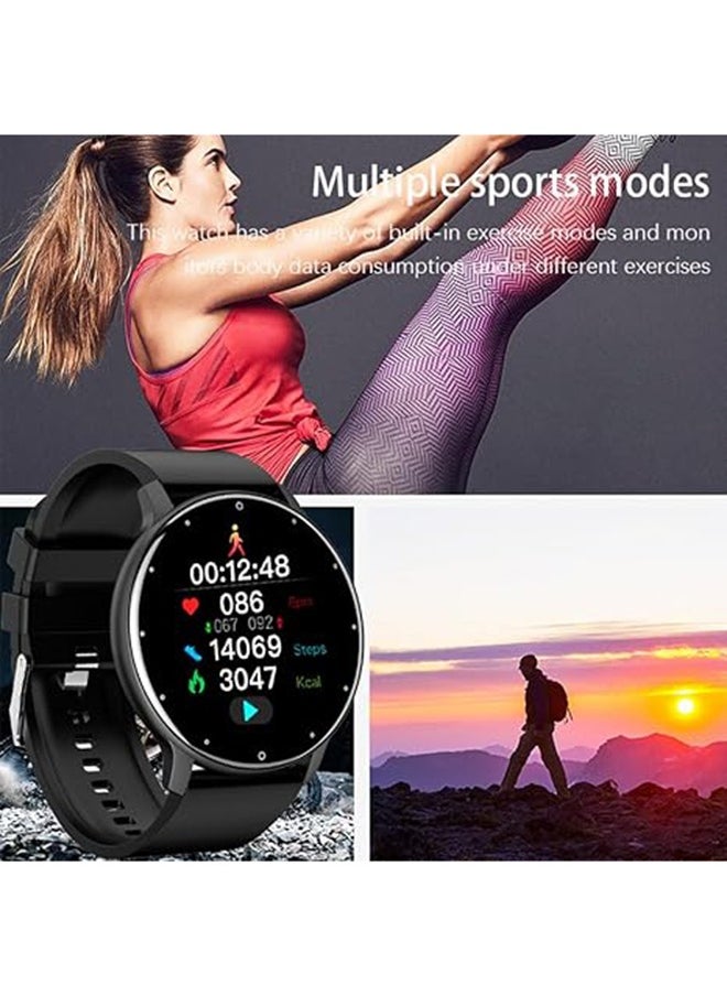 Smart Watch for Women Men,Bluetooth Tactical Smartwatch for Android and iPhone,IP67 Waterproof Outdoor Fitness Tracker with Heart Rate SpO2 Sleep Monitor,Black