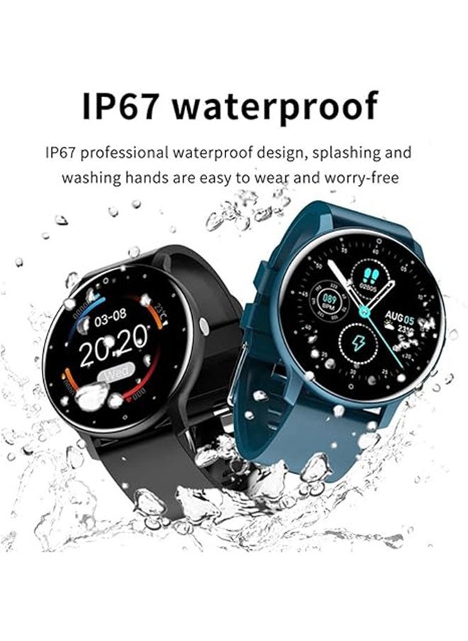 Smart Watch for Women Men,Bluetooth Tactical Smartwatch for Android and iPhone,IP67 Waterproof Outdoor Fitness Tracker with Heart Rate SpO2 Sleep Monitor,Black
