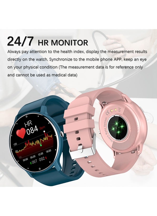 Smart Watch for Women Men,Bluetooth Tactical Smartwatch for Android and iPhone,IP67 Waterproof Outdoor Fitness Tracker with Heart Rate SpO2 Sleep Monitor,Pink