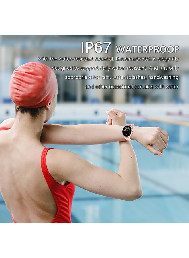 Smart Watch for Women Men,Bluetooth Tactical Smartwatch for Android and iPhone,IP67 Waterproof Outdoor Fitness Tracker with Heart Rate SpO2 Sleep Monitor,Pink