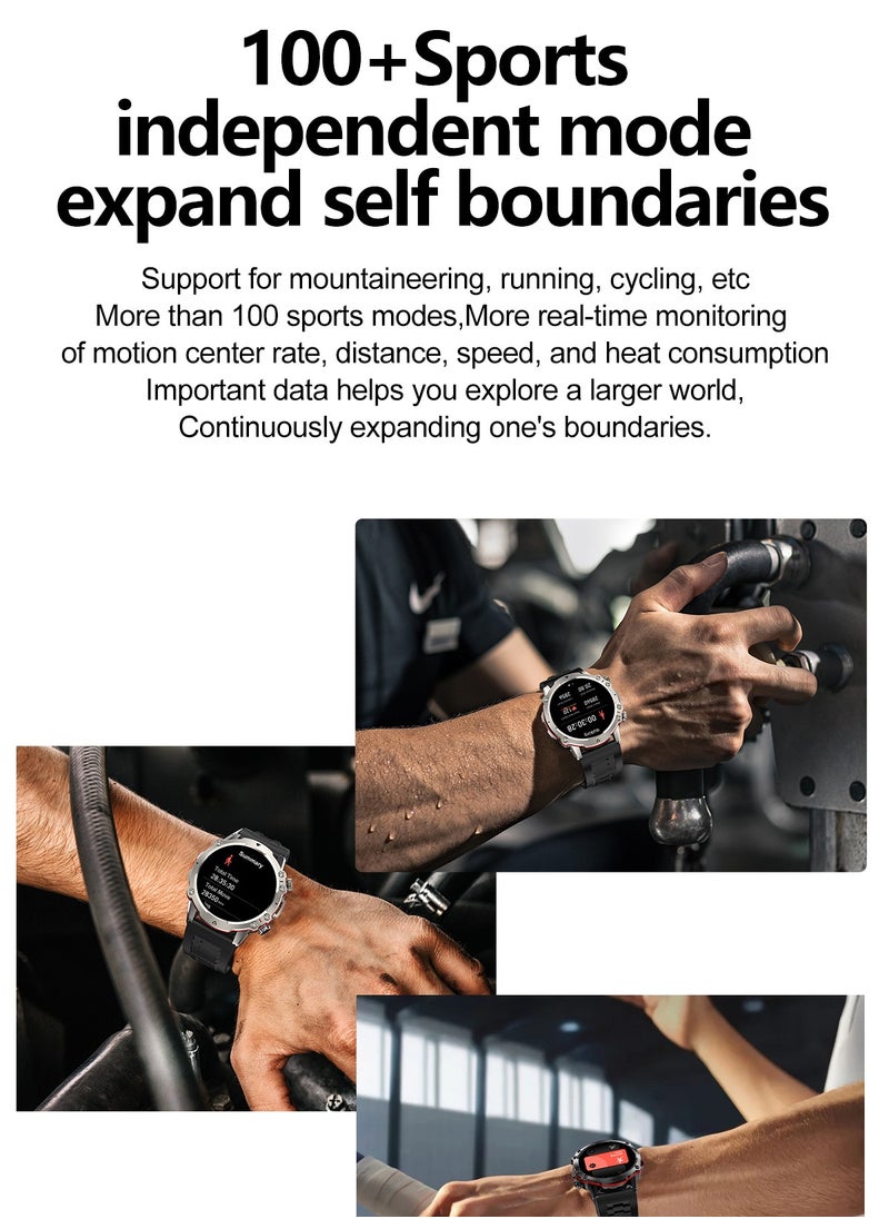 Watch 4 Sports AMOLED Sports Smartwatch 1.43''  Black Edition | Bluetooth Calling, 100+ Sports Modes, IP68 Waterproof, Heart Rate, Blood Pressure & Sleep Monitoring