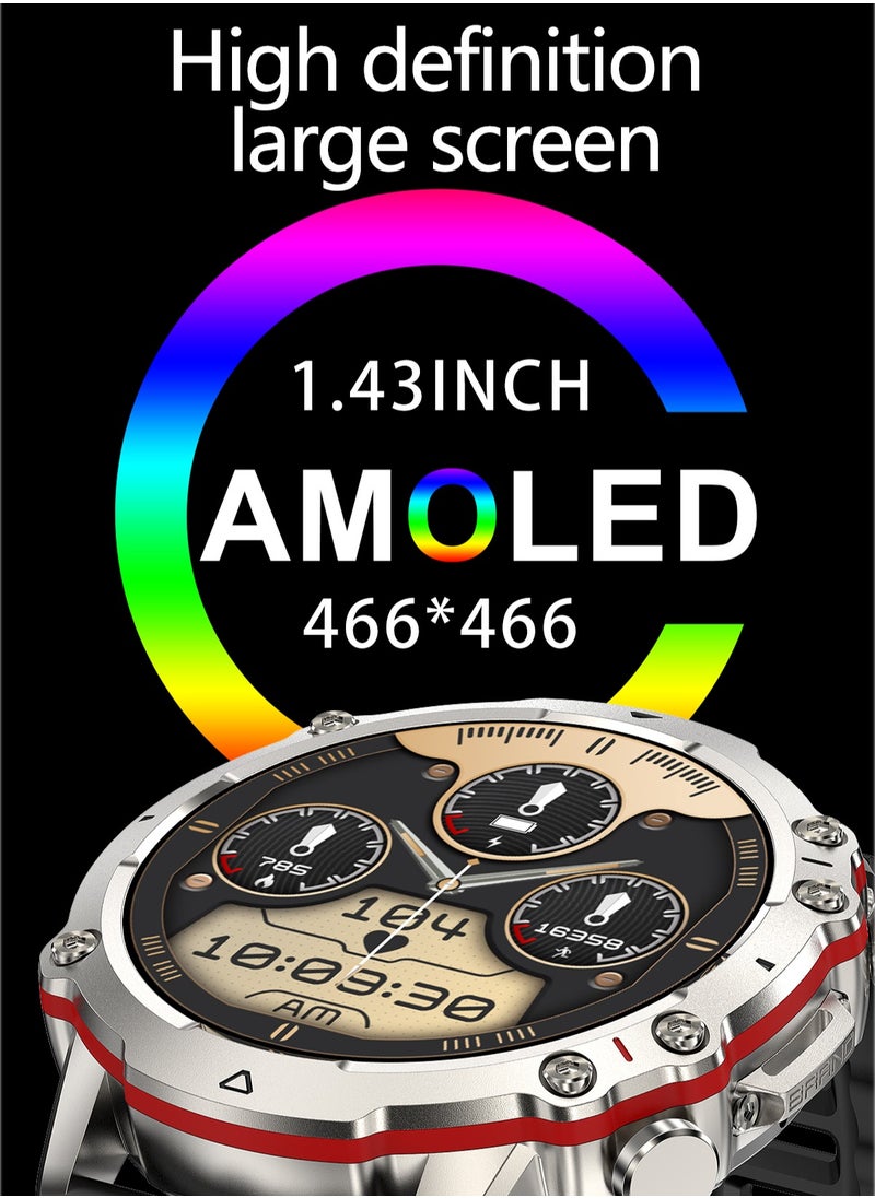 Watch 4 Sports AMOLED Sports Smartwatch 1.43''  Black Edition | Bluetooth Calling, 100+ Sports Modes, IP68 Waterproof, Heart Rate, Blood Pressure & Sleep Monitoring