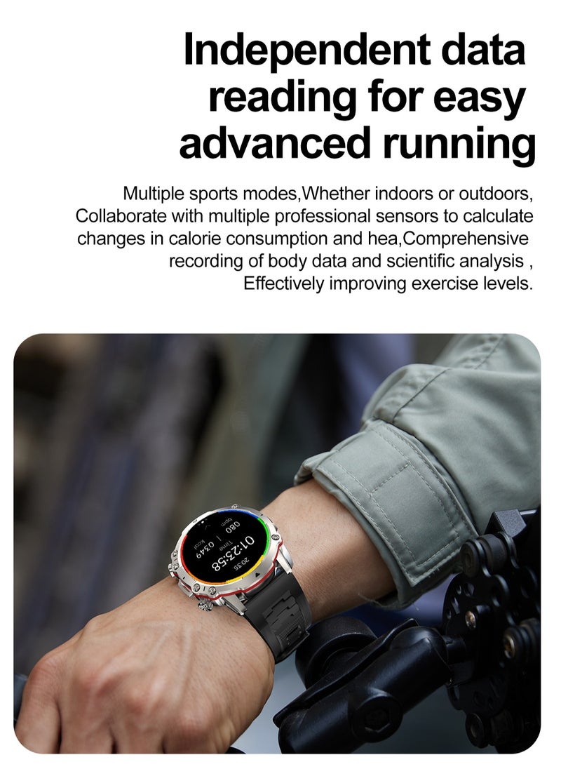 Watch 4 Sports AMOLED Sports Smartwatch 1.43''  Black Edition | Bluetooth Calling, 100+ Sports Modes, IP68 Waterproof, Heart Rate, Blood Pressure & Sleep Monitoring